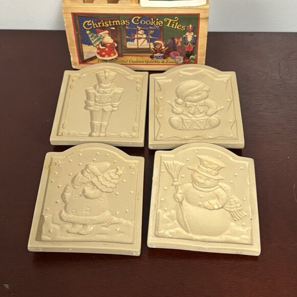 Brown Bag Cookie Art Christmas Cookie Tiles Santa Nutcracker Snowman Teddy Bear - Picture 2 of 16